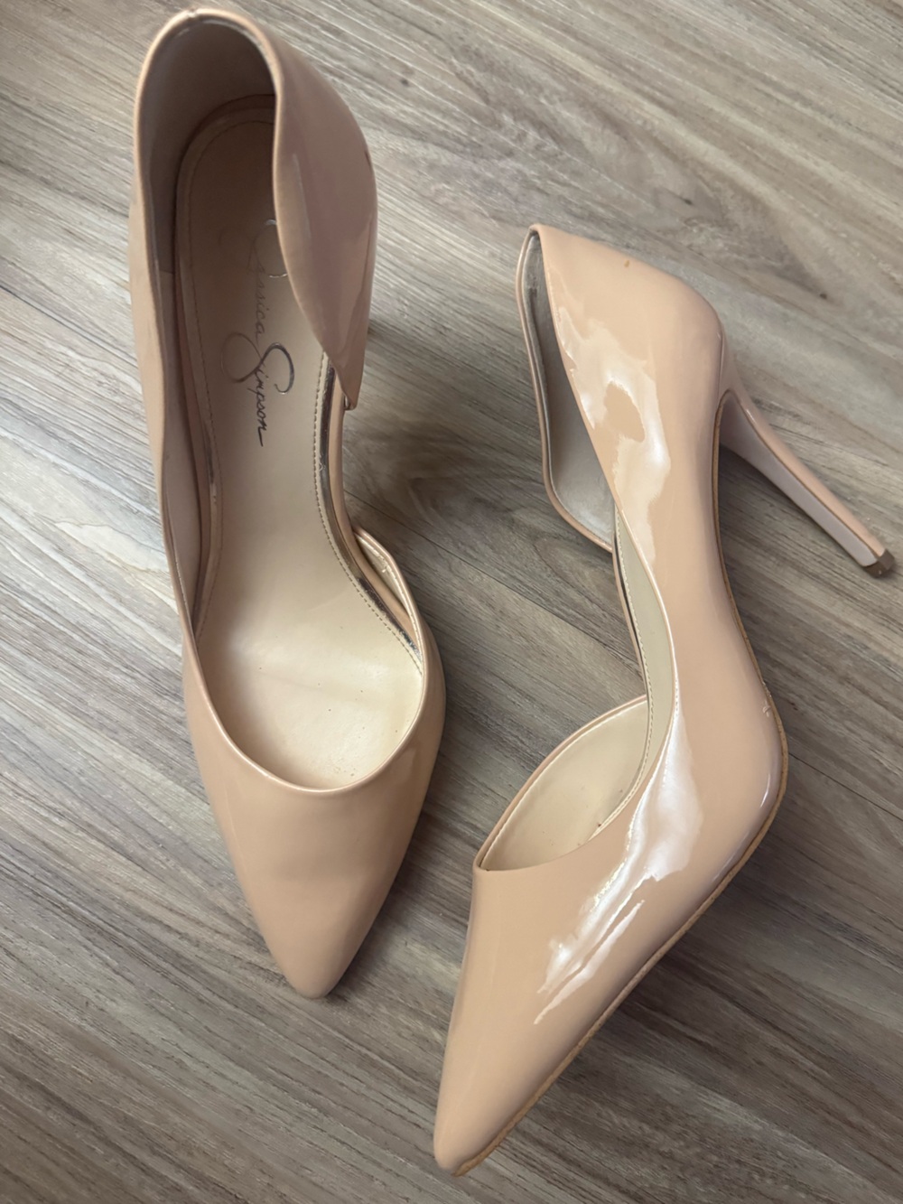 Jessica Simpson Nude Patent High Heels Sz 11